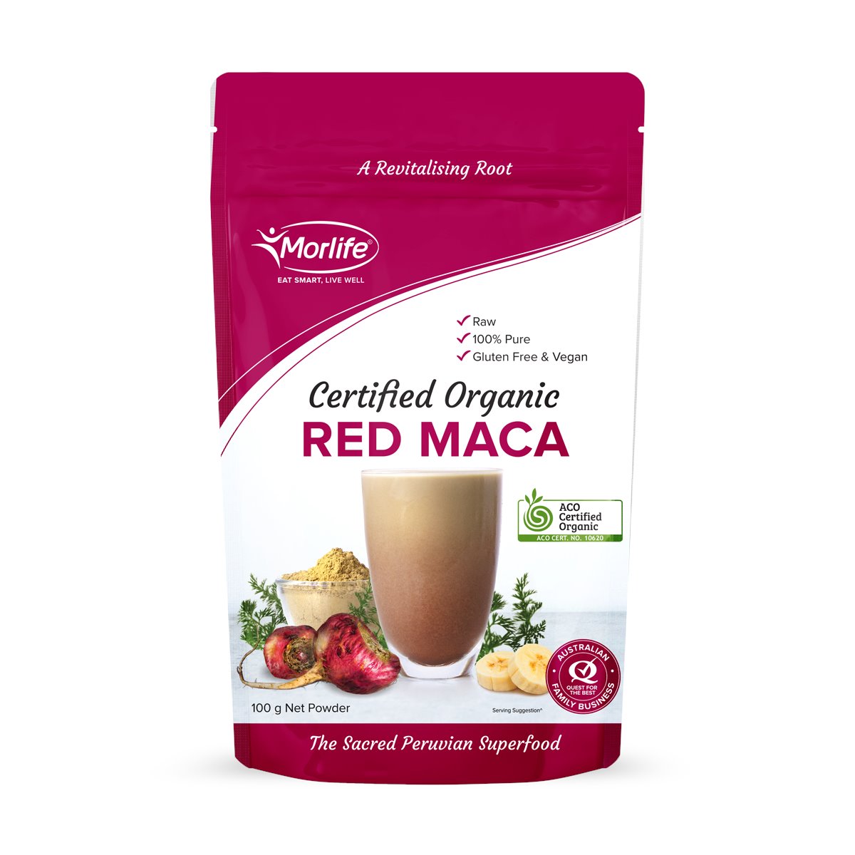 Morlife Maca Red Powder Cert Org 100g Mr Vitamins