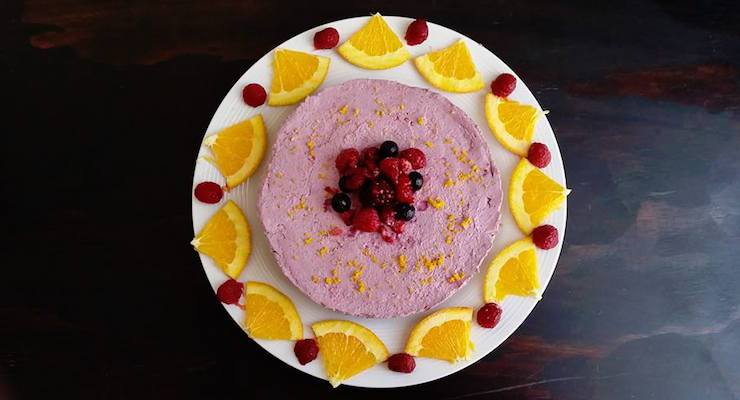 Raspberry and Orange Raw Cheesecake