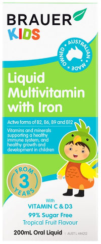 Brauer Kids Liquid Multivitamin With Iron (3Yrs+) | Mr Vitamins