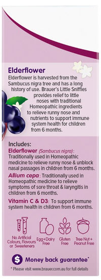 Brauer Sambucus Black Elderberry Little Sniffles for Infants & Kids | Mr Vitamins