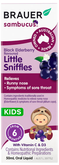 Brauer Sambucus Black Elderberry Little Sniffles for Infants & Kids | Mr Vitamins